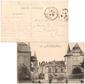France Soldier's Free Mail 1914 Brive Gare PPC (Correze, Brive - Musee et Rue...
