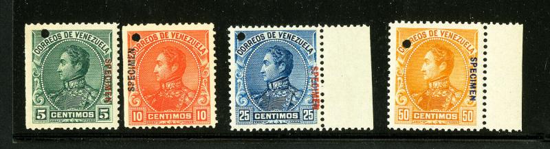 Venezuela Stamps VF OG NH 4 Value Specimen Set