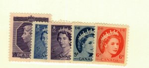 Canada #327-8,330,341-2 MNH