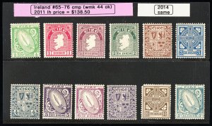 Ireland Stamps # 65-76 MLH VF Scott Value $138.00