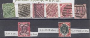 GB QV/KEVII/KGV Used Collection Of 8 To 1/- BP9269