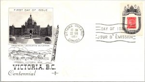 Canada 1962 FDC Victoria BC Centennial - Ottawa, Ont - Single - F76778