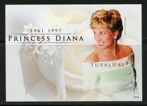 TUVALU  PRINCESS DIANA 50th BIRTH   IMPERFORATE  SOUVENIR SHEET  MINT NH