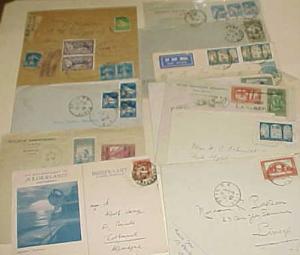 ALGERIA  12 SMALL COVERS 1927-1939 MOSTLY TO USA INCLUDES REGISTERED