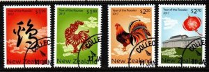 NEW ZEALAND SG3861/4 2017 YEAR OF THE ROOSTER  USED