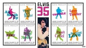 Union Island 2011- Elvis Presley 35th Memorial Anniversary Sheet of 8 Stamps MNH