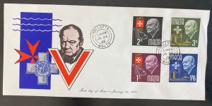 1966 Valletta Malta First Day Cover FDC Churchill Victory Gallantry Issue