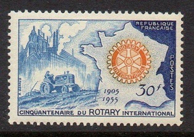 France 1955 Rotary Club Map Tractor VF MNH (741)