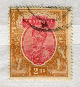 INDIA; 1912 early GV portrait issue fine used Shade of 2R. value