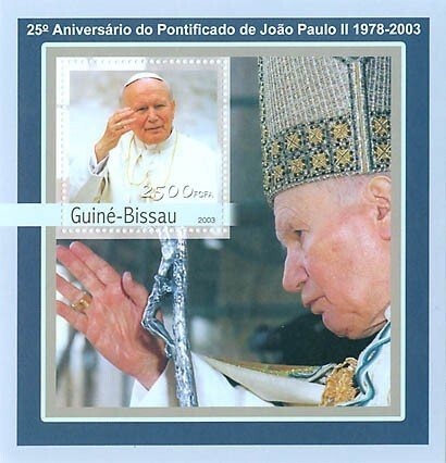 GUINEA BISSAU - 2003 - Pope, 25th Anniv - Perf Souv Sheet - Mint Never Hinged