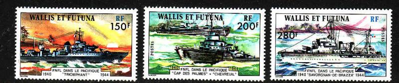 Wallis & Futuna-Sc#207-9-unused NH set-Free French Warships-1978-