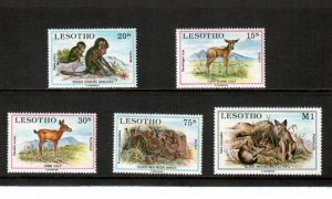 Lesotho 1984 - Animals - Set of 5 Stamps - Scott #459-63 - MNH