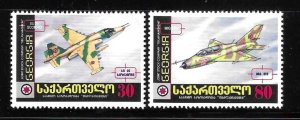 Georgia 2002 Fighter aircraft airplanes Sc 289-290 MNH A2458