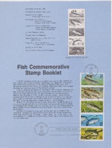 US SP745 Fish booklet pane Souvenir Page #2209a