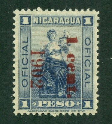 Nicaragua 1901 Official MNG Red Ovpt BIN = $1.50