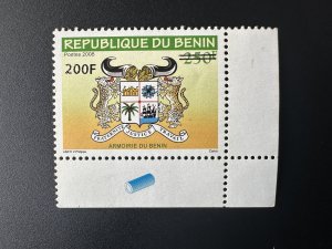 Benin 2008 Mi. 1662 Wappen coat of arms overloaded 200 on 250F MNH**