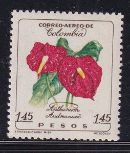 Colombia #C363 MNH 1960 flowers 1.45p Anthurium