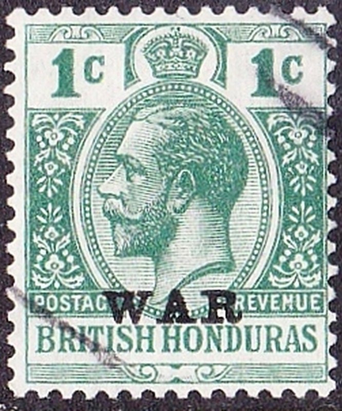 BRITISH HONDURAS 1917 KGV 1 Cent Blue-Green SG116 Fine Used