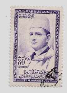 1957 Morocco Northern Zone #14 stamp Sultan Mohammed V Men Royalty King, USED