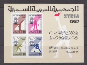SYRIA, 1987 Mediterranean Games, Latakia Sheet, mnh.