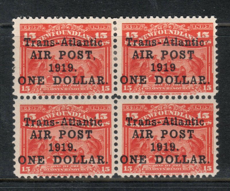 Newfoundland #C2 #C2a #C2b Very Fine Mint Block