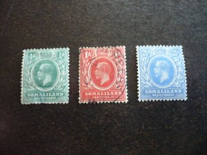 Stamps - Somaliland - Scott# 64,65,67 - Mint Hinged & Used Part Set of 3 Stamps