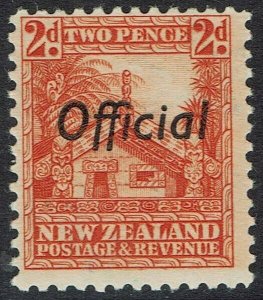NEW ZEALAND 1936 OFFICIAL HUT 2D PERF 12.5  