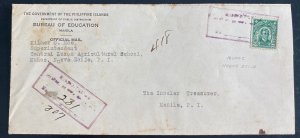 1927 Manila Philippines Bureau of Education Cover Locally used