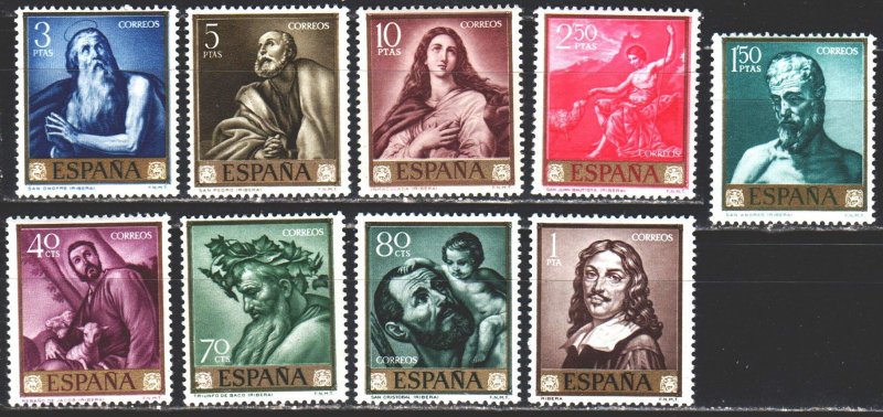 Spain. 1963. 1385-93 from the series. Painting. MNH.