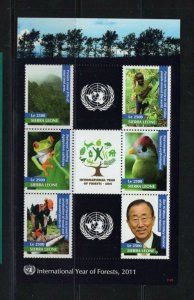 Sierra Leone MNH S/S 3082 International Year Of Forest 2011 SCV 6.75