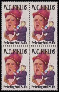 US 1803 Performing Arts W C Fields 15c block 4 MNH 1980