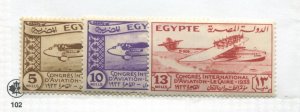 Egypt 1932 Aviation Congress 3 values mint o.g. hinged