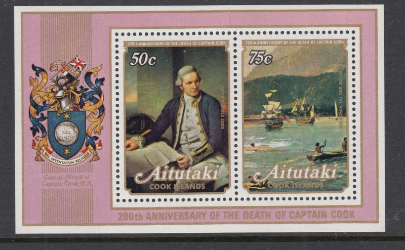 Aitutaki 172a Captain Cook Souvenir Sheet MNH VF