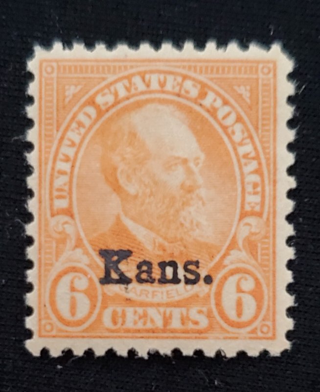 US 664, Garfield, Kans. overprint, 1929, MH, Cat vlue - $25.00