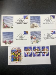 FDC 5247-50 Christmas Carols 1st Day Of Issued 2017 - 5 Covers