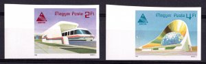 Hungary 1985 Sc#2926/2927 HIGH-SPEED RAILWAY Set (2) IMPERFORATED MNH