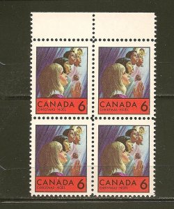 Canada 503 Christmas 1969 Block of 4 MNH