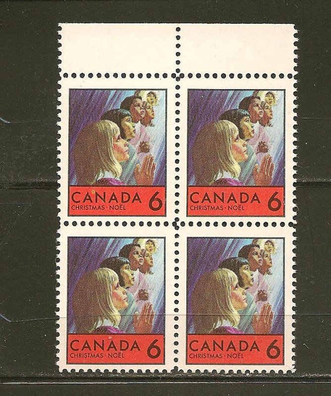 Canada 503 Christmas 1969 Block of 4 MNH