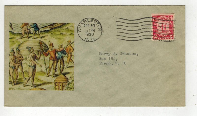 1931 SIGNED HPS ADDON FDC 683 CHARLESTON SOUTH CAROLINA ON GRAY ENV.