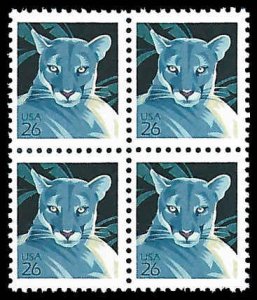 PCBstamps   US #4137 Block $1.04(4x26c)Wildlife-Florida Panther, MNH, (18)