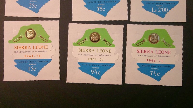Sierra Leone 1971 Definitive Scott# 416-421; C137-C142 Mint XF CPL set of 12