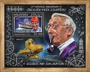 2017 Maldives. Jacques-Yves Cousteau. Michel Code: 7077 / Bl.1080