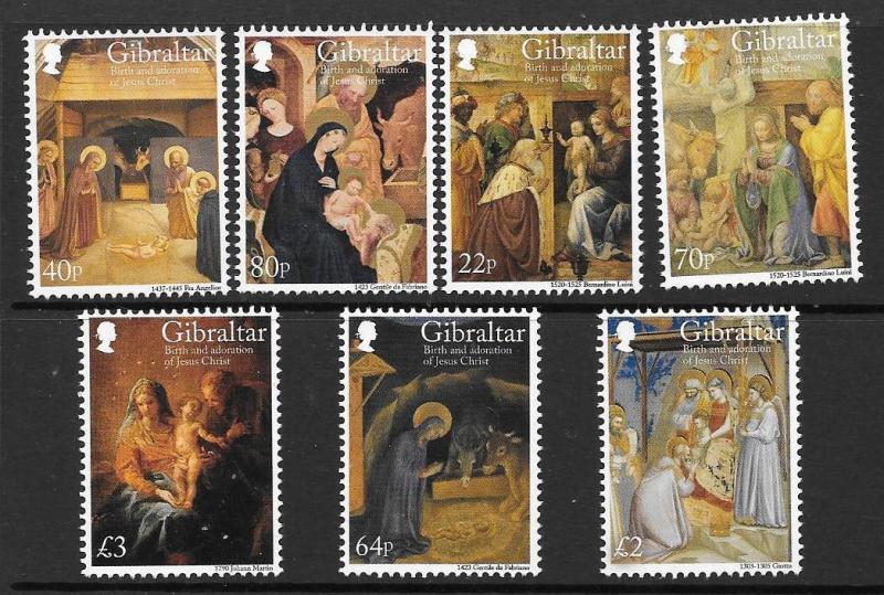 GIBRALTAR SG1829/35 2O18 CHRISTMAS MNH