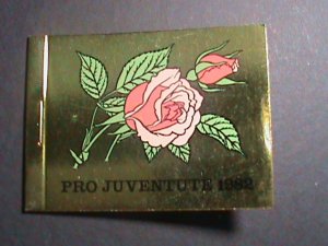 SWITZERLAND-1982 SC#  B493-4 PRE CANCEL BEAUTIFUL PINK ROSE MNH  BOOKLET VF