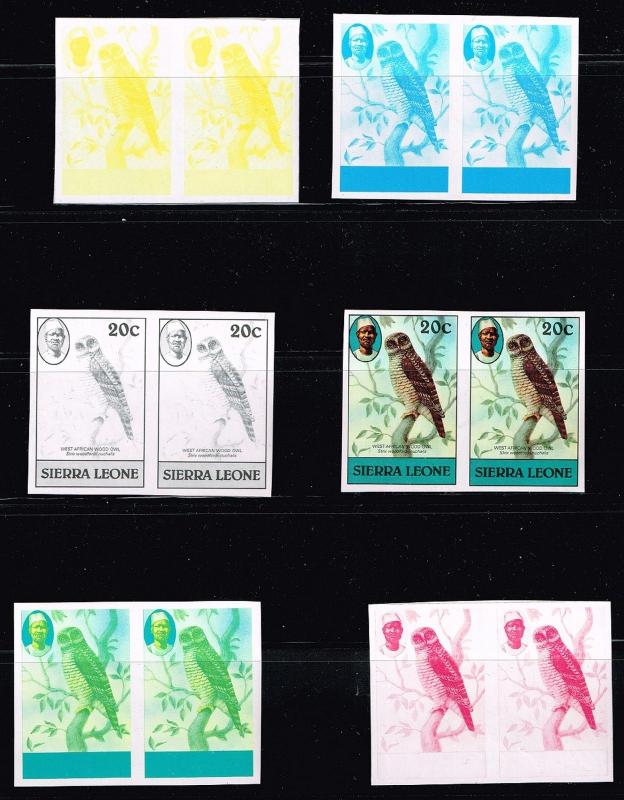 Sierra Leone Color Proof Series - Horizontal Pairs - Never Hinged - Lot 110215