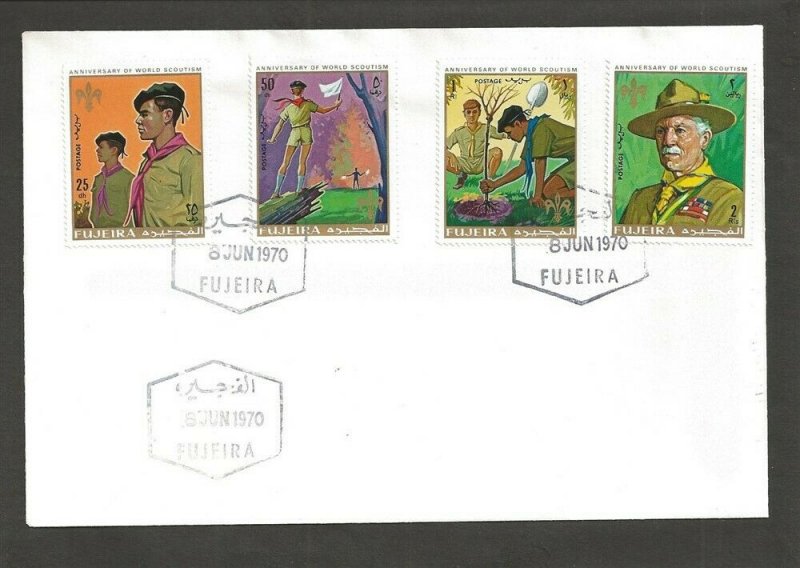 1970 Scouts Fujeira BadenPowell anniversary FDC