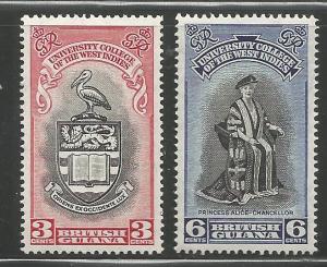 BRITISH GUIANA   250-251  MNH,  UNIVERSITY ISSUE