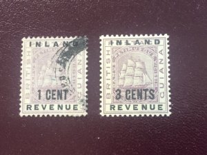 ICOLLECTZONE  British Guiana 112 F/VF used  114 VF hinged