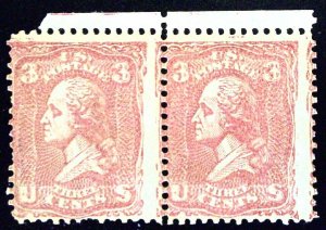 Scott #79-E25i - 3c Pale Red - Lithographic Essay - Pair - Essay