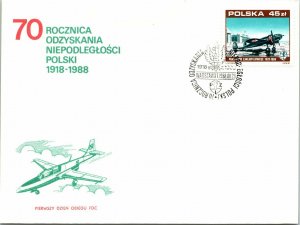 Poland 1988 FDC - 70th Anniversary of Poland's Independence - F12619